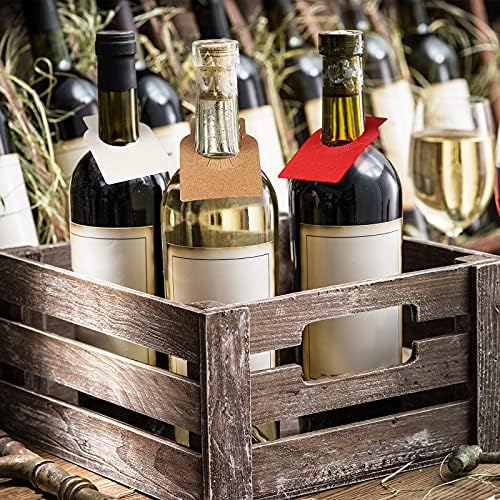 300 peças Tags de garrafas de vinho rótulos de vinho reutilizáveis ​​racks de vinho pendurados tags penduradas racks de armazenamento de garrafa de vinho de dupla face personalizados para entusiasta, marrom branco vermelho, 2,25 x 3,5 polegadas