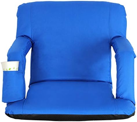 Cadeira de assento portátil de quod portátil assento reclinável Bleachers azuis com 5 posições variadas
