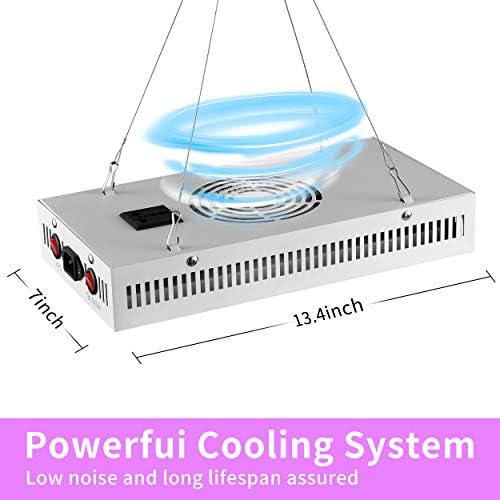 AIDYU 1200W LED Light Cresce com superfície refletora, lâmpadas de cultivo de espectro completo para plantas de