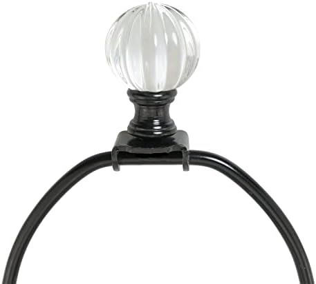 DGBRSM 2PCS Crystal Ball Head Lamp Finial de 1/4-27 polegadas Base Finials de lâmpada de diamante rosqueada com base preta para mesa