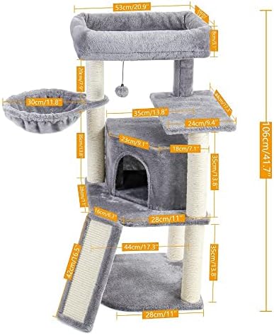 Toou Multi-Level Cat Tree Play House Climber Activity Center Tower Hammock Furniture Scratch Post para gatinhos
