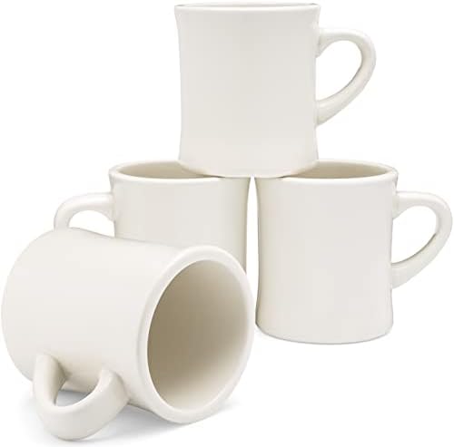 Conjunto de canecas de café da Coletti Diner de 4 - xícaras de café Cerâmica 11 oz - Canecas de café com canecas de canecas