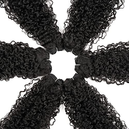 Pacotes de cabelo sintéticos de debutão de tecer 7pcs afro kinky encaracolado 22 24 26 polegadas 220g de fibra de alta temperatura