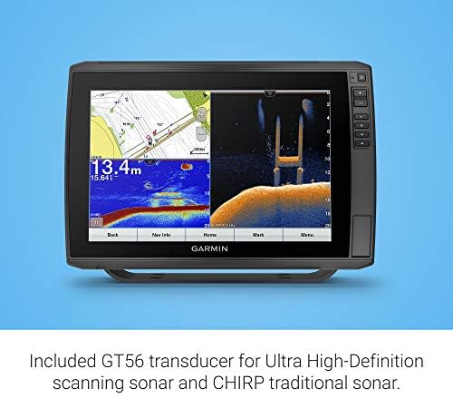 Garmin ECHOMAP Ultra 122SV com transdutor GT56UHD-TM, combo de gráficos de tela de 12 de 12 de tela de 12 com mapa mundial de basquete e adição de alta definição