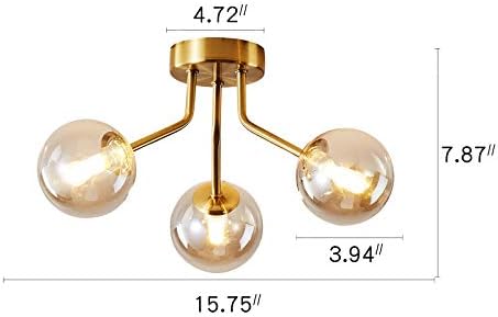 Iluminação moluola sputnik lustre de teto de ouro montado luminárias de teto para a sala de jantar da cozinha bulbor de vidro de vidro semi lâmpada de montagem g9 lâmpada