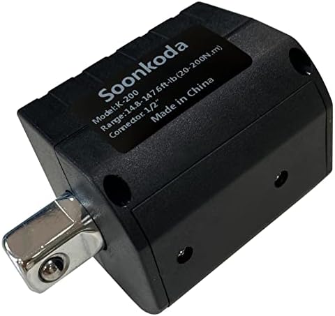 Soonkoda Digital Torque Adaptador 1/2 Drive inclui adaptadores para 3/8 e 1/4 14,8-147,6 FT-LB Conversor de Wench
