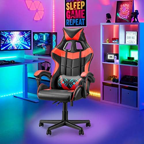 Soon Trans Red Gaming Chair, Cadeira de jogadores ergonômicos, cadeira de jogo de corrida, cadeira de computador para
