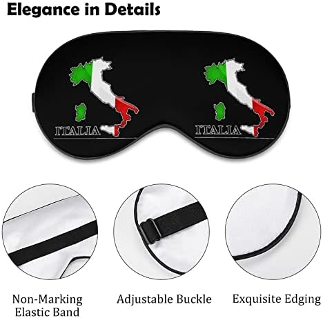 Mapa Bandeira da Itália Funny Sleep Eye Máscara macia tampa dos olhos com cinta ajustável Eyeshade noturna para homens Mulheres