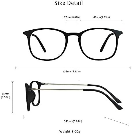 Lifeart Blue Blocking Computer Reading Glasses La_fredericton_c5 +4.00 Magnificação azul para mulheres/homens, reduza os olhos, dormir melhor