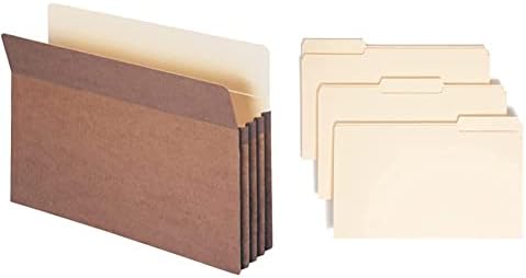 Bolso de arquivo smead, guia de corte reto, expansão de 3-1/2 , tamanho legal, redrope, 25 por caixa e pasta de arquivos,