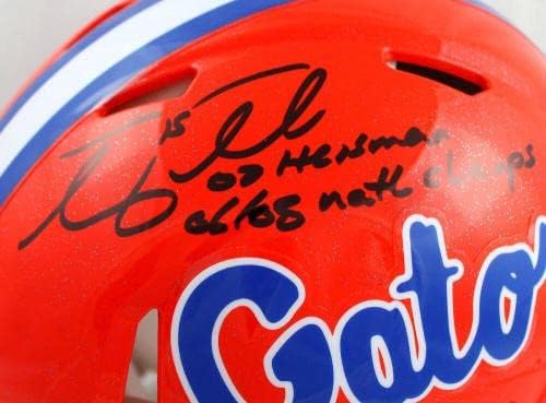 Tim Tebow assinou o capacete autêntico da Florida F/S autêntico com 2 inscrições -Baw Holo - Capacetes da faculdade autografados
