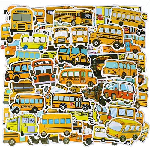 200 PCs adesivos de ônibus escolares Escola adesivos estéticos de desenho animado de volta aos adesivos da escola adesivos de transporte