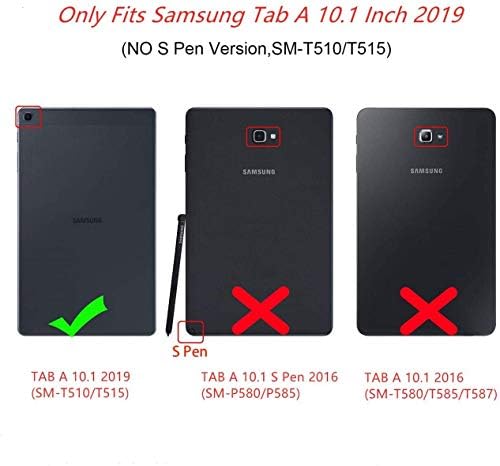 Caso para o Samsung Galaxy Tab A 10.1 2019, 360 graus Stand Stand Smart Case para Samsung Tab A 10,1 polegadas tablet [SM-T510/T515] 2019 Lançamento