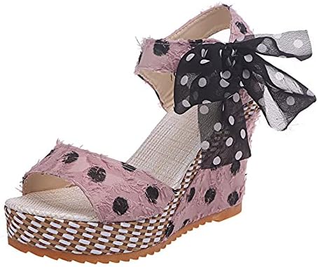 sandálias de cunha de beiousalie para mulheres pontilhas de calçados de calçados placas de calçados saltar sandálias de praia