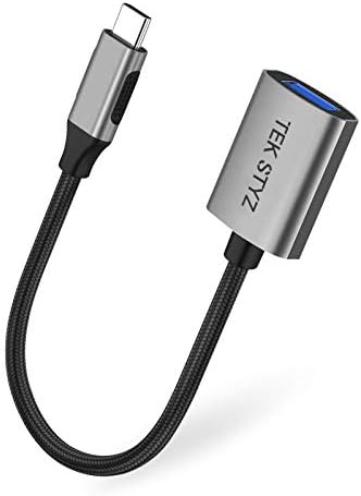 O adaptador TEK Styz USB-C USB 3.0 funciona para Palm PVG100 OTG Tipo-C/PD Male USB 3.0 conversor feminino.