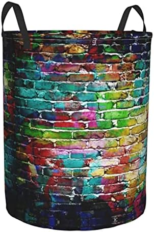 Graffiti Colorido Brick Lavanderia Grandes Hampers, cestas de roupas altas dobráveis, bolsa de lavar para o banheiro, quartos