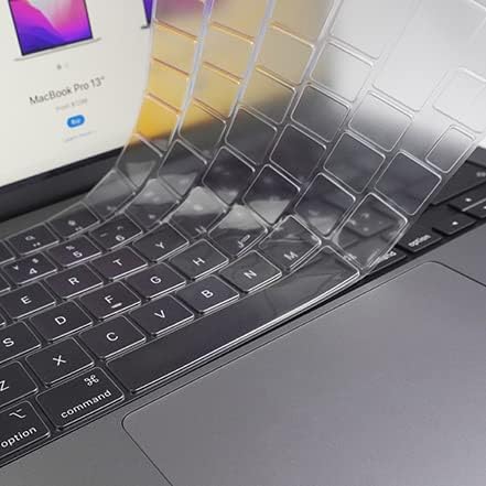 Capa de teclado ultrafina compatível com o novo MacBook Pro 2021-2022 Release A2442, A2485. Premium TPU TPU teclado TPU Skin absolutamente transparente e invisível. Layout da UE/Espanhol
