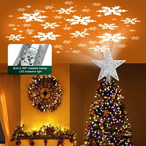 Kesfitt Christmas Tree Tree Lopper iluminado com 6 modos de projeção para a decoração de Natal, luzes de led de LED de LED embutidas