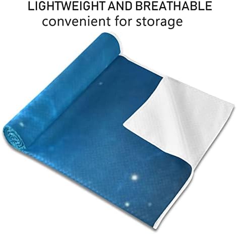 Aunstern Yoga Blanket Blue-Starry-Sky-Galaxy Yoga Towel Yoga Mat Toalha