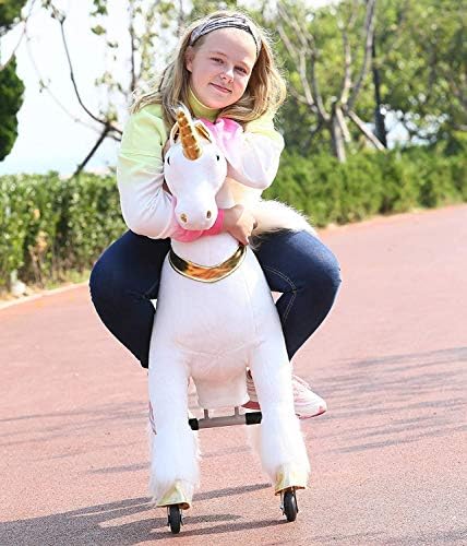 Gidygo Kids Ride on Walking Unicorn Rocking Horse Rounding Toy for Children por 5 a 12 anos
