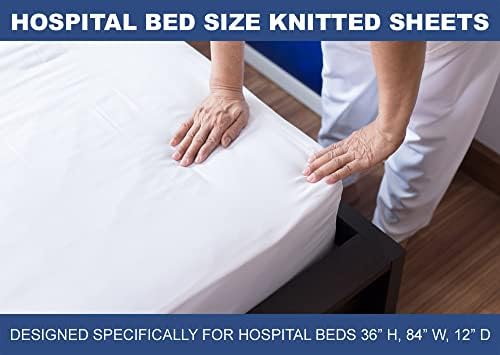 2 pacote - lençóis de cama de hospital ajustados, folha de malha de malha macia, 36 x84 x16
