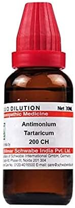 Dr. Willmar Schwabe India Antimonium Tartaricum Diluição 200 CH garrafa de 30 ml de diluição