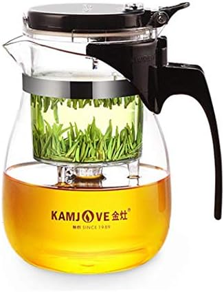 Kamjove Tea Cup Tea Pote elegante Copo de copo de vidro Conjunto de chá de vidro