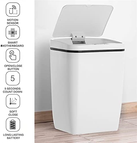 Lixo de sensor inteligente nuopaiplus, lixo de lixo de lixo de lixo de sensor inteligente lixo do banheiro pode indução automática desodorizar a lixeira à prova d'água com lata de lixo