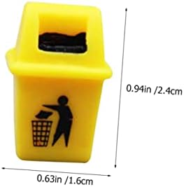 Toyvian 5pcs lixo pode modelar mini lixo lata acessórios infantis resina de boneca de resina amarela