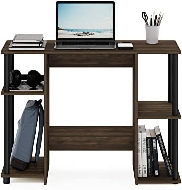 Furinno Jaya Computer Study Desk, Columbia Walnut/Black