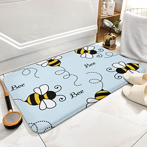 Tapete de banheiro de abelha, tapetes de banho de microfibra mais macios e absorventes, tapete de banho de pelúcia sem deslizamento,