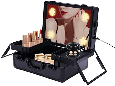Caixa de maquiagem de maquiagem de viagem com LED Caixa de maquiagem de maquiagem de maquiagem de maquiagem LED com iluminação