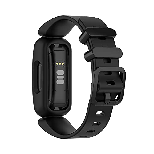 EIEUUK Relógio Bandas compatíveis com Fitbit ACE 3 Tracker for Kids, pulseiras de silicone macias substituição de tiras de acessórios para Fitbit ACE 3 ,, Black & Gray & White, Tamanho único