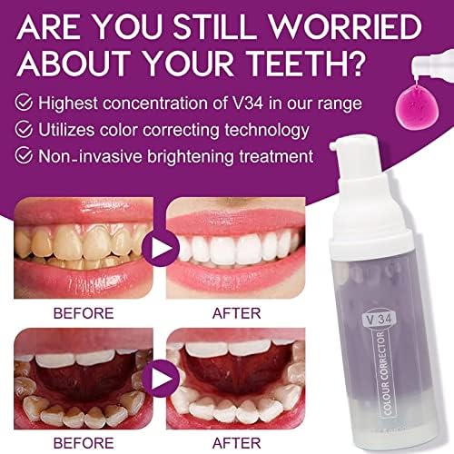 Remoção de manchas de dentes roxa, clareamento dos dentes, pasta de dente corretor de 2pcs para adultos, Kids Whitening