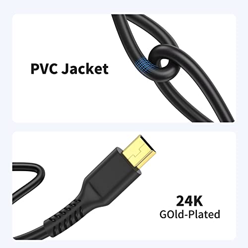6 pés mini cabo USB, padrão USB 2.0 Tipo A Male a Mini B Cabo de carregador masculino compatível com controlador PS3, MP3