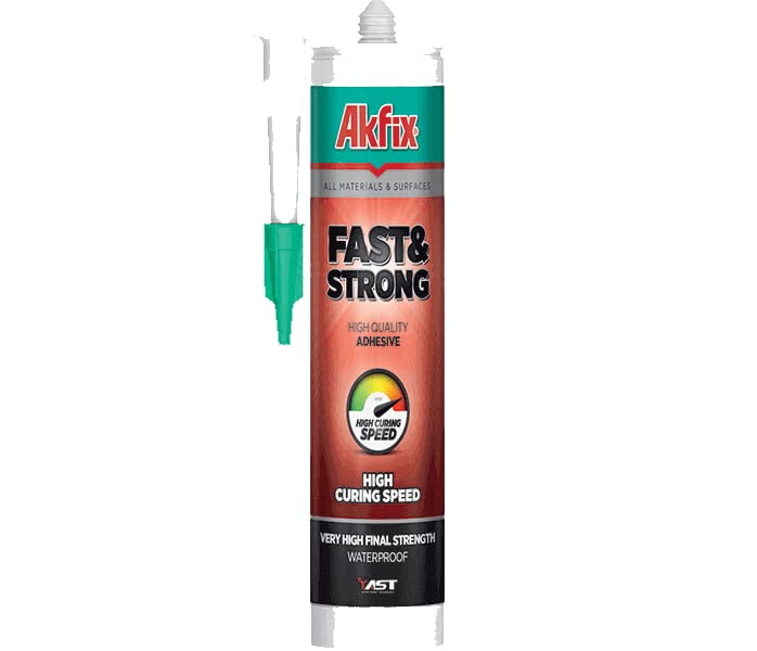 Akfix AST Polymer Fast e forte adesivo - selante branco de cura rápida, lacuna e preenchimento de trincas, adesivo de