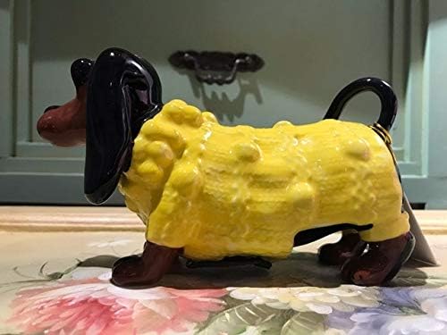 Zamtac American Painted Cerâmica Sweater Dachshund PetBox Pet Dog Decoração Decoração da sala de estar OrnamNet