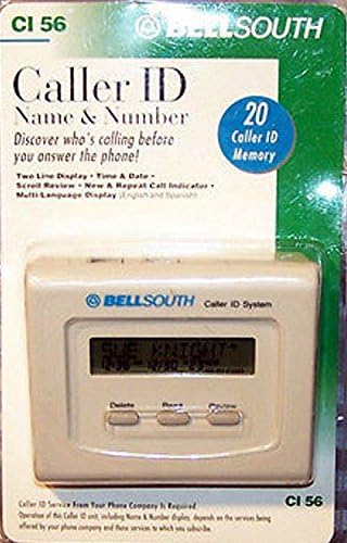 Nome e número do identificador de chamadas do BellSouth