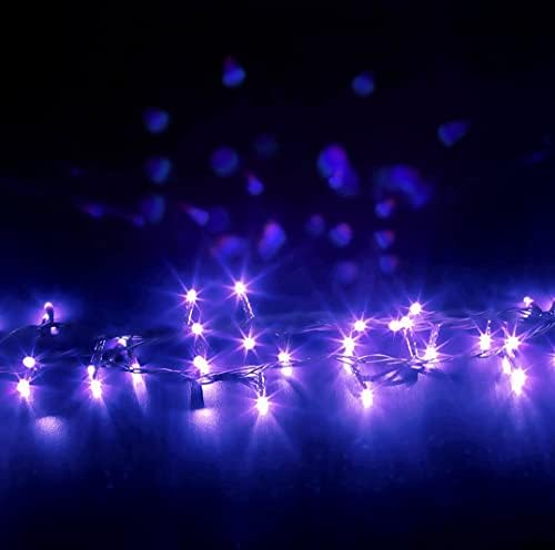Luzes de cordas de Natal MRSEN Outdoor/Indoor 300LED 33m/108ft à prova d'água 8 modos Função de memória Fairy Twinkle Luzes de ponta a ponta para pátio para o pátio doméstico Tree de Ação de Graças de Ação de Graças de Ação de Graças roxo