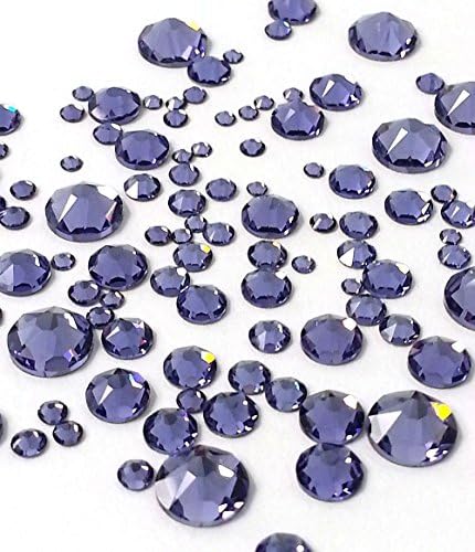 Tanzanite Purple Violet 144 PCs Swarovski 2058/2088 Crystal Flatbacks Purple Rhinestones unha arte misturada com tamanhos SS5,