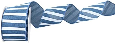 Denim Denim Blue Blue Ribbon Fita com fio horizontal Fita de fita de borda com fio fita de jeans para embalagem de presentes, suprimentos