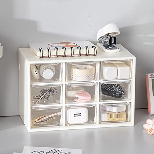 9 Mini gaveta adesiva Organizador de armazenamento, armário de organizador de artesanato com adesivos fofos 2-pacote, organizador