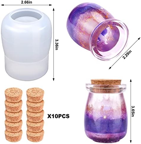 Moldes de jarra de silicone de resina, molde de fundição epóxi de jarro redondo para garrafa de armazenamento diy, recipiente de