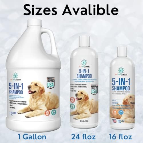 CIÊNCIAS DE PET CUIDADOS 16 FLOZ 5 em 1 shampoo de cachorro para coceira na pele - shampoo de cão de pele sensível para cães fedorentos - shampoos e condicionadores de cachorro - feitos nos EUA