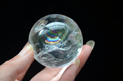 Real Tibete Himalaia Alta Altitude Natural Claro Cristal Quartz Bola Esfera Orb Punde 2 polegadas com arco -íris