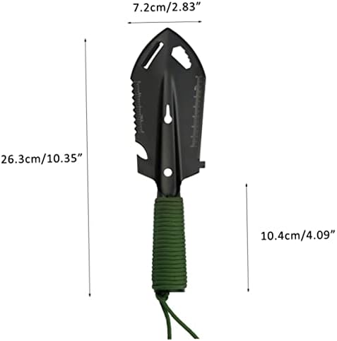 Pás de pás, camping shovel ultralight multi -ferramenta mochila mochila espátula de jardim com alça de cordão verde