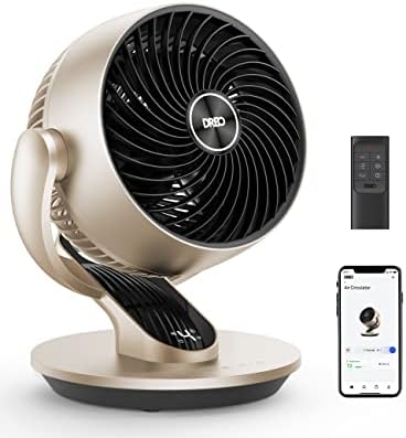 Dreo Smart Desk Fan para quarto, poderoso ventilador de circulador de ar inteiro de 70 pés, 120 °+90 ° fãs oscilantes