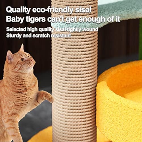 Lüzhong Cat Risping Post, Sisal Cat Risping Post com 3 postes de altura diferentes e brinquedo interativo de gato pendurado