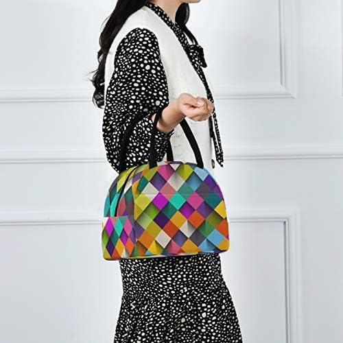 Alaza arco -íris quadrados coloridos caixas de lancheira bolsa de lancheira Bolsas mais frias em contêineres de lancheira