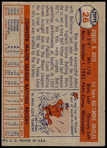 1957 Topps 26 Bob Boyd Baltimore Orioles VG/Ex Orioles